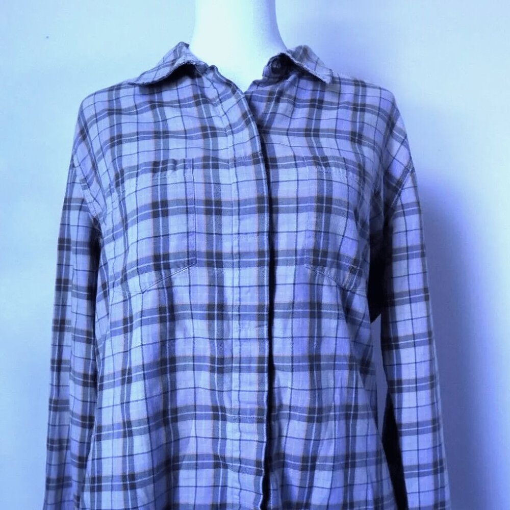 Patagonia Women's Collared Long Sleeve Flannel 100% Organic Cotton Size Large